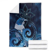 New Zealand Matariki Blanket Maori Tui Bird Blue Galaxy