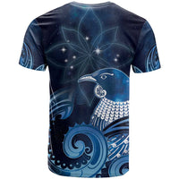 New Zealand Matariki T Shirt Maori Tui Bird Blue Galaxy