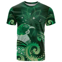New Zealand Matariki T Shirt Maori Tui Bird Green Galaxy