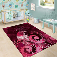 New Zealand Matariki Area Rug Maori Tui Bird Magenta Galaxy
