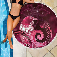 New Zealand Matariki Beach Blanket Maori Tui Bird Magenta Galaxy
