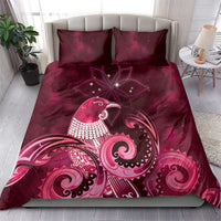 New Zealand Matariki Bedding Set Maori Tui Bird Magenta Galaxy