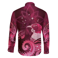 New Zealand Matariki Family Matching Tank Maxi Dress and Hawaiian Shirt Maori Tui Bird Magenta Galaxy