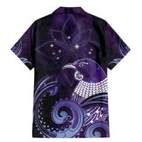 New Zealand Matariki Family Matching Mermaid Dress and Hawaiian Shirt Maori Tui Bird Purple Galaxy