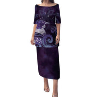 New Zealand Matariki Puletasi Maori Tui Bird Purple Galaxy