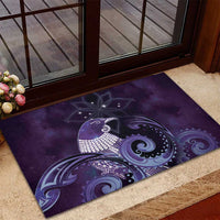 New Zealand Matariki Rubber Doormat Maori Tui Bird Purple Galaxy