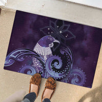New Zealand Matariki Rubber Doormat Maori Tui Bird Purple Galaxy