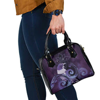 New Zealand Matariki Shoulder Handbag Maori Tui Bird Purple Galaxy