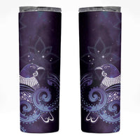 New Zealand Matariki Skinny Tumbler Maori Tui Bird Purple Galaxy