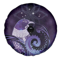 New Zealand Matariki Spare Tire Cover Maori Tui Bird Purple Galaxy