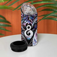 New Zealand Aotearoa 4 in 1 Can Cooler Tumbler Pikorua Single Twist Pink Paua Shell