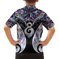 New Zealand Aotearoa Family Matching Puletasi and Hawaiian Shirt Pikorua Single Twist Pink Paua Shell