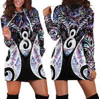 New Zealand Aotearoa Hoodie Dress Pikorua Single Twist Pink Paua Shell DT05 - Polynesian Pride