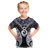 New Zealand Aotearoa Kid T Shirt Pikorua Single Twist Pink Paua Shell