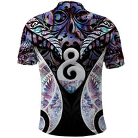 New Zealand Aotearoa Polo Shirt Pikorua Single Twist Pink Paua Shell