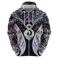 New Zealand Aotearoa Zip Hoodie Pikorua Single Twist Pink Paua Shell