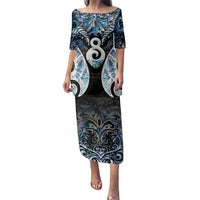 New Zealand Aotearoa Family Matching Puletasi and Hawaiian Shirt Pikorua Single Twist Green Paua Shell