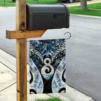 New Zealand Aotearoa Garden Flag Pikorua Single Twist Green Paua Shell