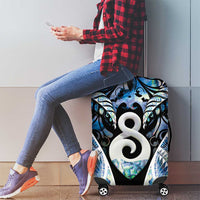 New Zealand Aotearoa Luggage Cover Pikorua Single Twist Green Paua Shell