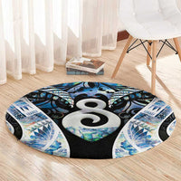 New Zealand Aotearoa Round Carpet Pikorua Single Twist Green Paua Shell