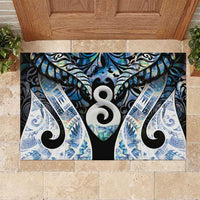 New Zealand Aotearoa Rubber Doormat Pikorua Single Twist Green Paua Shell