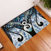 New Zealand Aotearoa Rubber Doormat Pikorua Single Twist Green Paua Shell
