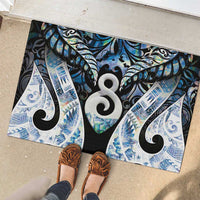 New Zealand Aotearoa Rubber Doormat Pikorua Single Twist Green Paua Shell
