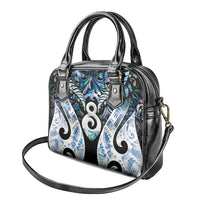 New Zealand Aotearoa Shoulder Handbag Pikorua Single Twist Green Paua Shell