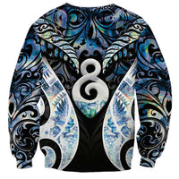 New Zealand Aotearoa Sweatshirt Pikorua Single Twist Green Paua Shell DT05 - Polynesian Pride