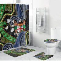 South Sea Islanders And Fiji Bathroom Set Fijian Coat Of Arms And Southern Cross DT05 Bathroom Set (4 pcs) Black - Polynesian Pride