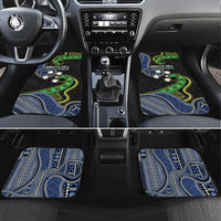 South Sea Islanders And Fiji Car Mats Fijian Coat Of Arms And Southern Cross DT05 Set 4pcs Black - Polynesian Pride