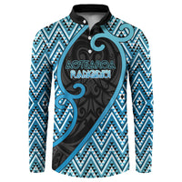 Custom Aotearoa Atua Ranginui Button Sweatshirt Maori Sky Father Koru Patterns