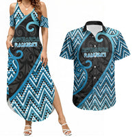 Custom Aotearoa Atua Ranginui Couples Matching Summer Maxi Dress and Hawaiian Shirt Maori Sky Father Koru Patterns