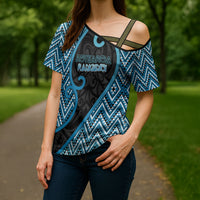 Custom Aotearoa Atua Ranginui Cross Shoulder Shirt Maori Sky Father Koru Patterns