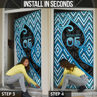 Custom Aotearoa Atua Ranginui Door Cover Maori Sky Father Koru Patterns