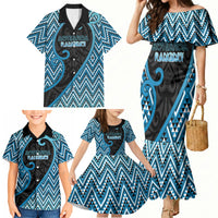 Custom Aotearoa Atua Ranginui Family Matching Mermaid Dress and Hawaiian Shirt Maori Sky Father Koru Patterns