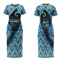 Custom Aotearoa Atua Ranginui Family Matching Short Sleeve Bodycon Dress and Hawaiian Shirt Maori Sky Father Koru Patterns