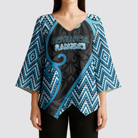 Custom Aotearoa Atua Ranginui Kimono Sleeve Blouse Maori Sky Father Koru Patterns