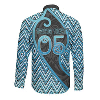 Custom Aotearoa Atua Ranginui Long Sleeve Button Shirt Maori Sky Father Koru Patterns