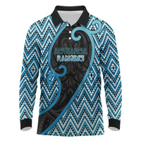 Custom Aotearoa Atua Ranginui Long Sleeve Polo Shirt Maori Sky Father Koru Patterns