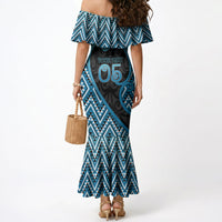 Custom Aotearoa Atua Ranginui Mermaid Dress Maori Sky Father Koru Patterns