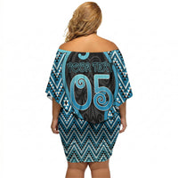 Custom Aotearoa Atua Ranginui Off Shoulder Short Dress Maori Sky Father Koru Patterns