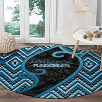 Aotearoa Atua Ranginui Round Carpet Maori Sky Father Koru Patterns