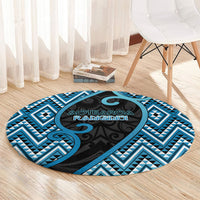 Aotearoa Atua Ranginui Round Carpet Maori Sky Father Koru Patterns