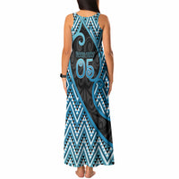 Custom Aotearoa Atua Ranginui Tank Maxi Dress Maori Sky Father Koru Patterns