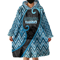 Custom Aotearoa Atua Ranginui Wearable Blanket Hoodie Maori Sky Father Koru Patterns