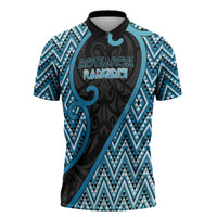 Custom Aotearoa Atua Ranginui Zipper Polo Shirt Maori Sky Father Koru Patterns