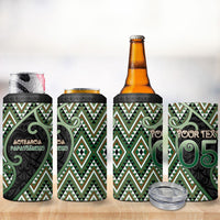 Custom Aotearoa Atua Papatuanuku 4 in 1 Can Cooler Tumbler Earth Mother Father Koru Patterns