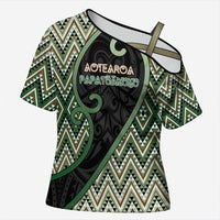 Custom Aotearoa Atua Papatuanuku Cross Shoulder Shirt Earth Mother Father Koru Patterns