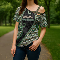 Custom Aotearoa Atua Papatuanuku Cross Shoulder Shirt Earth Mother Father Koru Patterns
